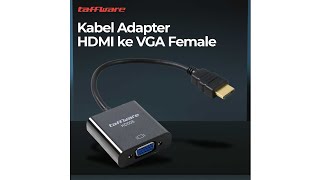 Taffware Kabel Adapter HDMI ke VGA Female  APIPCDBK [upl. by Atnovart]