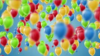 6000 Minutes  Balloons Flying on Blue Background Motion Graphics 4K Free [upl. by Coates514]