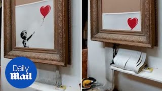 Banksy suggests his painting was supposed to completely shred [upl. by Potash]