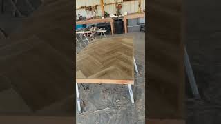 White Oak Herringbone Table woodworking rustichome diy rusticfarmhouse howto wood farmhouse [upl. by Knah]