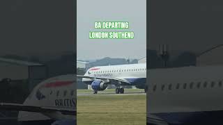 BA departing southend airport britishairways aviation runway [upl. by Anallese]