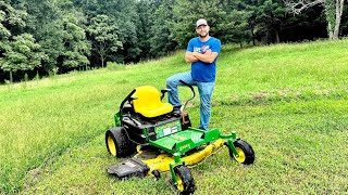 John Deere Z355e Ztrack Review  Easy Homestead Pasture Management [upl. by Leor]