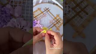 ribbonembroiderytutorial diy ribbonembroidery handmade ribbon [upl. by Vudimir]