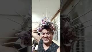 headdress made of recycle materials [upl. by Maryjo]