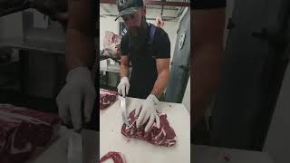 Cleaning the meat between Tomahawk Steaks 🔪 shorts [upl. by Iddo880]