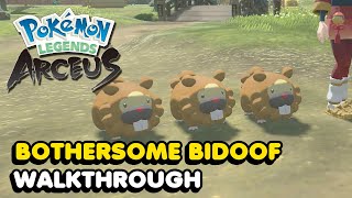 Pokemon Legends Arceus quotBothersome Bidoofquot Request Guide All 3 Bidoof Locations [upl. by Reeve]