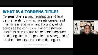 WHAT IS THE TORRENS SYSTEM OF LAND TITLING WHO FOUNDED IT WHAT ARE ITS PURPOSES amp PRINCIPLES [upl. by The]