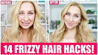 14 Ways to Get Rid of Frizzy Dry Staticky Hair  Frizzy Hair Hacks [upl. by Rachaba]