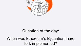 When was Ethereums Byzantium hard fork implementedTime Farm Answer Today 24 October [upl. by Garrard]