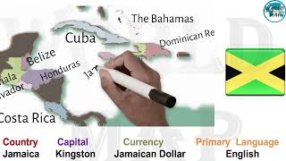 Jamaica Capital Currency Primary Language and Flag  15th Country of North America [upl. by Ansela]