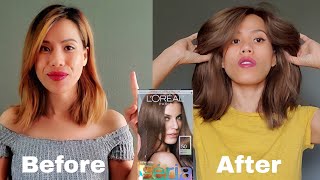 How I dyed my Brassy Hair to Ash Brown at home using Loreal Paris Feria 50 [upl. by Adirehs808]