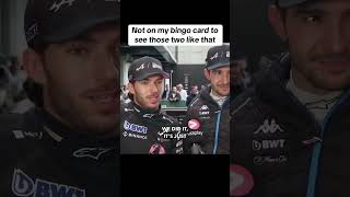 Pierre Gasly and Esteban Ocon postrace interview together f1 gasly ocon alpine postrace [upl. by Ainotal]