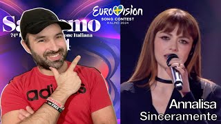 Reaction 🇮🇹 Annalisa  Sinceramente Sanremo 2024 Eurovision 2024 Italy [upl. by Auqeenwahs]