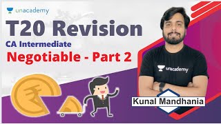 T20 Revision law May 21  Negotiable Part 2  CA Intermediate  Kunal Mandhania [upl. by Ahtibbat]