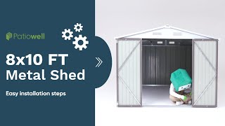 Patiowell Metal Storage Shed  8 x 10 FT Assembly [upl. by Luigi]