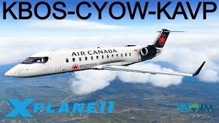 XPlane 11  JRollon CRJ200  BSS Soundpack  CRJ2  VATSIM  Boston Ottawa WilkesBarre Scranton [upl. by Jacquelynn]