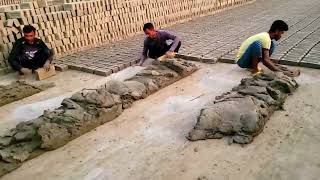 Conventional handmade brick making Soft soil brick making  brick manufacturing [upl. by Krigsman]