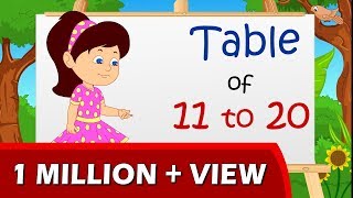 Tables of 11 to 20  Multiplication Tables for kids  Learn Multiplication Tables for children [upl. by Ellesij]