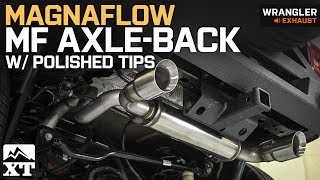 Jeep Wrangler Magnaflow MF AxleBack with Polished Tips 2018 36L JL Exhaust Sound Clip amp Install [upl. by Atil]