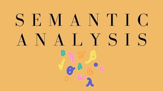 Semantic Analysis English Semantic Analysis [upl. by Neved550]