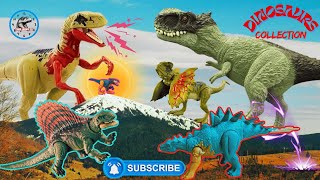 Indominus Rex With Jurassic World Dinosaur Toys Mattel  Stegosaurus  Elasmosaurus  Ankylosaurus [upl. by Annol]