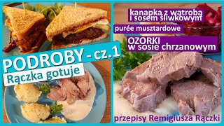 Rączka gotuje ozorki w sosie chrzanowym z purée musztardowym i kanapka z wątrobą i sosem śliwkowym [upl. by Aisyla450]