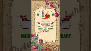 Wedding Invitation Video  INVE001   ecard  Whatsapp Invite Video [upl. by Maller]