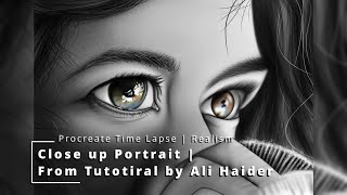 Procreate Timelapse Drawing  Close up Portrait  Realism  SBBAart [upl. by Catharine668]