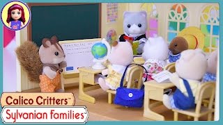 Sylvanian Families Calico Critters Country Tree School Build Review Silly Play  Kids Toys [upl. by Esorylime605]