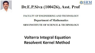 Volterra Integral Equation  Resolvent Kernel Method  MSc Mathematics [upl. by Savior192]