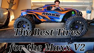 Traxxas Maxx V2 Best Tire Choices Review  Proline  Stock Sledge 38 [upl. by Letsirhc]