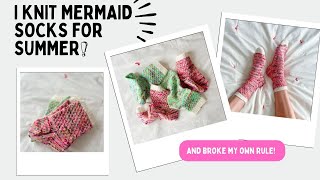 I Knit Mermaid Socks for Summer And broke my own rule [upl. by Drofxer]