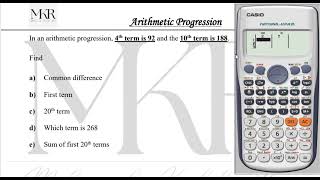 Arithmetic Progression l Calculator Tricks l Common Difference nth Term and Sum of AP by Calculator [upl. by Peoples720]