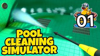 Pool Cleaning is so Satisfying  Pool Cleaning Simulator Part 1 [upl. by Enineg]