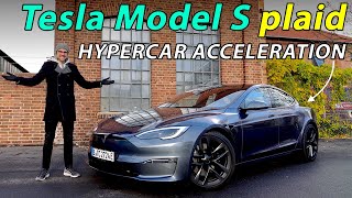 Tesla Model S plaid REVIEW with Autobahn 2023  the hypercar from stock 😱 [upl. by Lois]