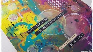 How to Dylusions Paints Mixed Media Journaling in Colour Tutorial 3 Hello I love you [upl. by Derdle]