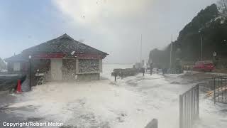 Storm Eunice Caswell Bay Swansea Wales [upl. by Tadich]