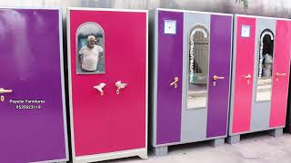 3 Door Almirah Cupboard with Mirror 4 feet Display Models amp Designs Colors in Bangalore [upl. by Burtie]