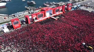 Large crowd attends Erdogan campaign rally in Istanbul [upl. by Ledif]