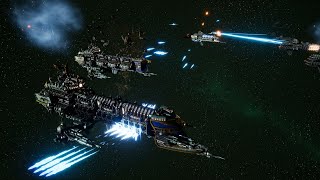 Imperial Navy vs Tau Protector Fleet  4K Quality  Battlefleet Gothic Armada 2 [upl. by Brightman]