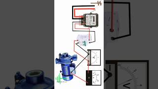 voltage metre and ampere metre ke sath single phase motor connection motor amp volt short [upl. by Hildegard]