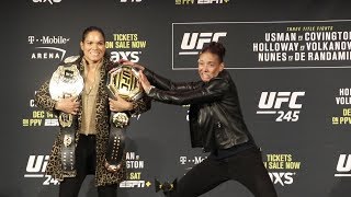 Amanda Nunes vs Germaine De Randamie  UFC 245 Press Conference Face Off [upl. by Tniassuot]