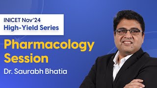 INICET Nov24 HighYield Pharmacology Session  Dr Saurabh Bhatia  DBMCI [upl. by Ainimreh]