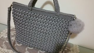 rosaparlato borsauncinetto Borsa Puff uncinettobolsa de crochetحقيبة الكروشيه [upl. by Hambley]