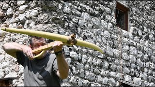 Shooting a 276 lb simple wooden crossbow [upl. by Sakiv]