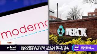 Moderna stock rises after analyst upgrade price target raise [upl. by Karl]