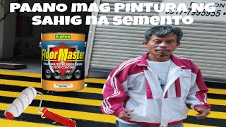 PAANO MAG PINTURA NG SAHIG NA SEMENTO GAMIT ANG TRAFFIC PAINTI YELLOW Paint amp varnish tv [upl. by Beitz204]