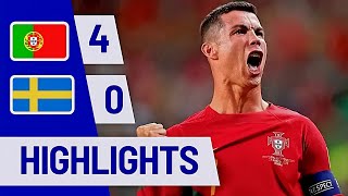 Portugal vs Swedia 50  Ronaldo Hattrick EURO 2024 Qualifiers Highlights amp All Goals 2024 [upl. by Ohs]