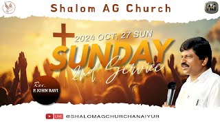 🔴 Live  SUNDAY 2nd Service  27 OCTOBER 2024  Shalom AG Church Anaiyur [upl. by Onairelav]