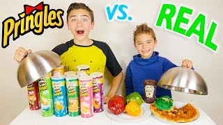 PRINGLES VS REAL FOOD CHALLENGE  Vraie nourriture ou Pringles [upl. by Nele]